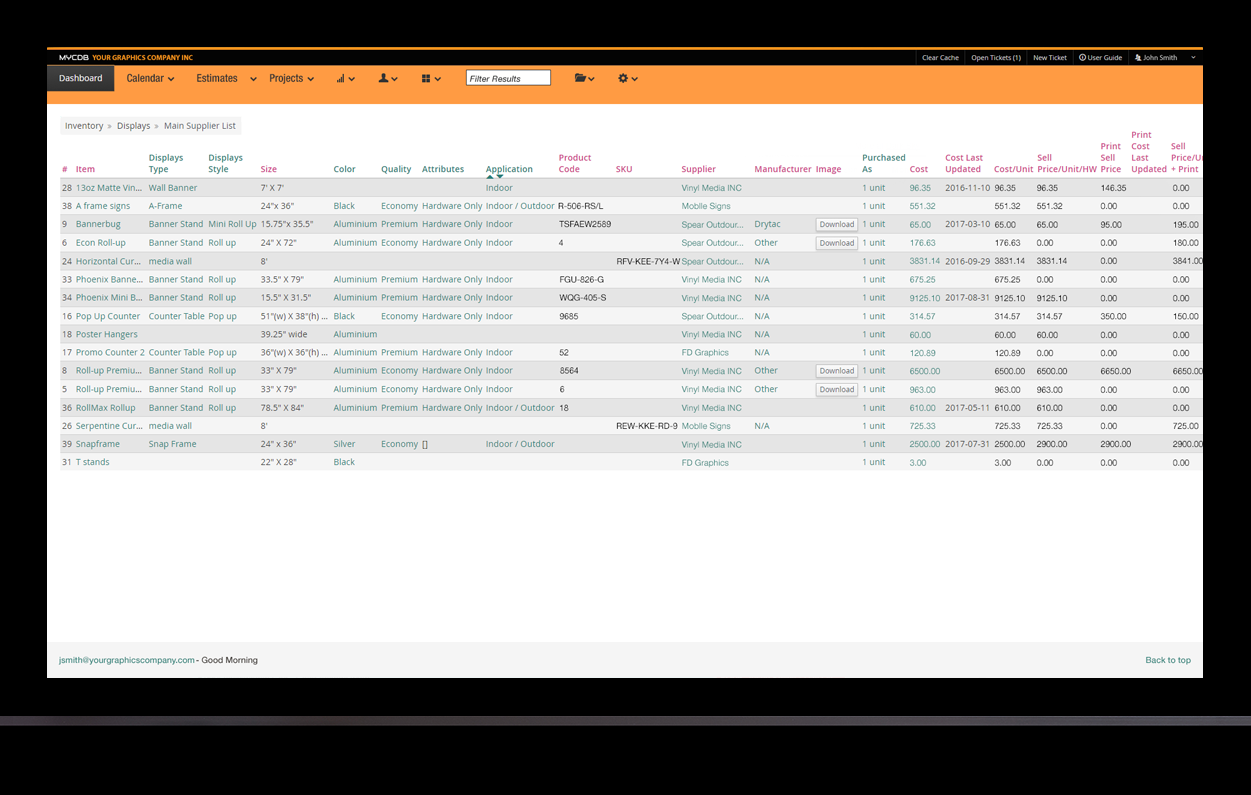 MYCDB - Inventory Overview on Smart TV